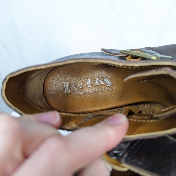 Kork-Ease Brown Leather Low Block Heel Ankle Booties - Picture 9 of 9